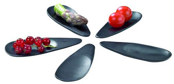 PacknWood 209BBMAHAL, 3.9x1.55-Inch Mahal Black Bamboo Tear Shaped Tasting Spoon, 144/CS