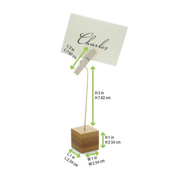 PacknWood 209BBNAK, 5.1-Inch Nak Sign Clip With Bamboo Base, 144/CS