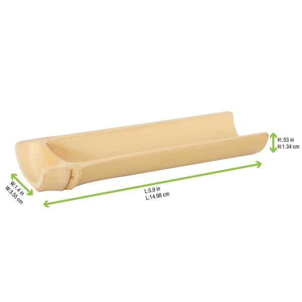 PacknWood 209BBOSAKA, 5.9x1.4x0.53-Inch Osaka Half Circular Bamboo Dish, 200/CS