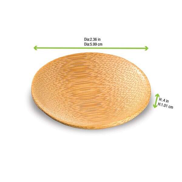 PacknWood 209BBPING, 2.36x0.4-Inch "Ping" Bamboo Mini Round Dish, 144/CS