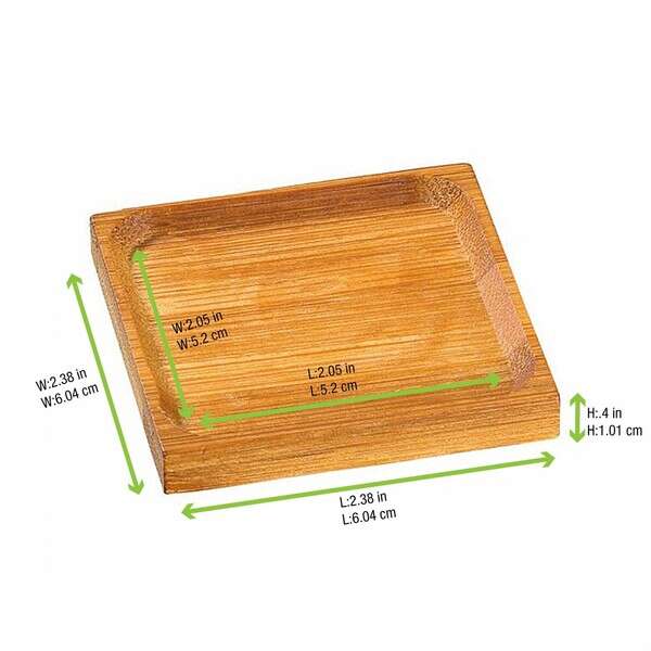 PacknWood 209BBPODA, 2.38x2.38x0.4-Inch "Poda" Bamboo Mini Square Dish, 144/CS