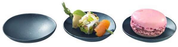 PacknWood 209BBRAJA, 2.3x0.25-Inch Raja Round Black Bamboo Mini Dish, 144/CS