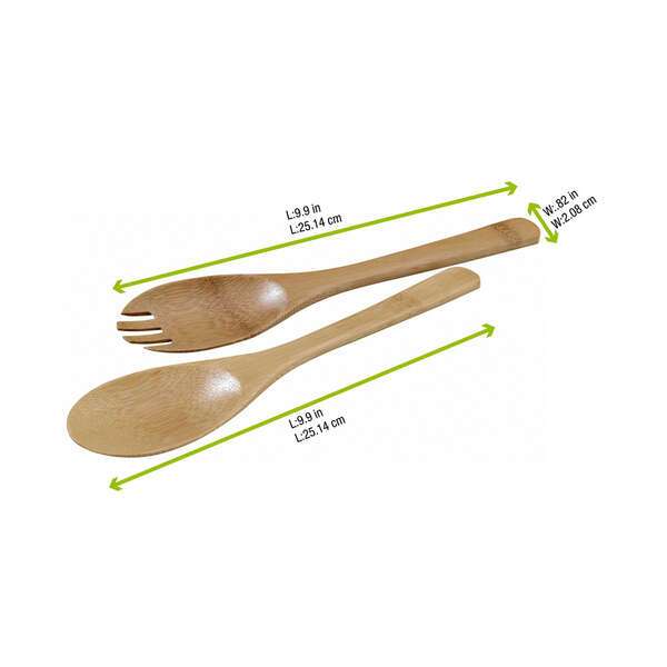 PacknWood 209BВЅERV2, 9.9-Inch Bamboo 2-Piece Serving Set, 50/CS