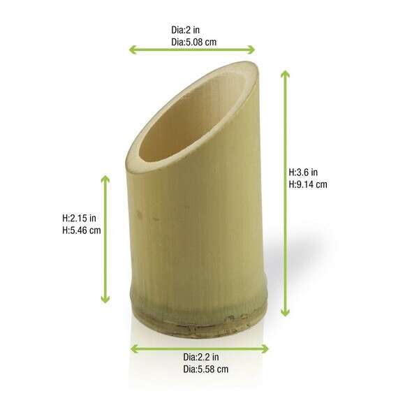 PacknWood 209BBTUB55, 2.5 Oz 2-Inch Dia "Asahi" Oblique Cut Bamboo Tube, 200/CS