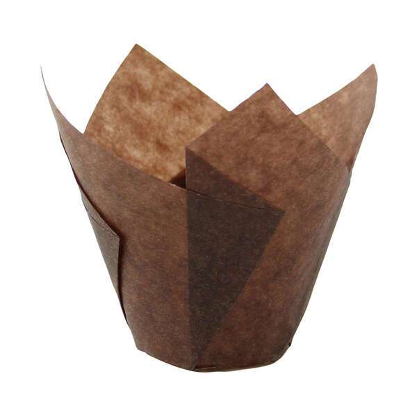 PacknWood 209CPST1CH, 2.25-Inch Dia 1.25 Oz "Tulip" Dark Brown Baking Cup, 1000/CS