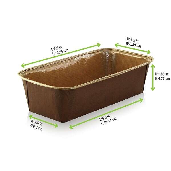 PacknWood 209KRBAKE160K, 7.5x3.5x1.88-Inch 25 Oz Kraft Paper Baking Mold, 200/CS