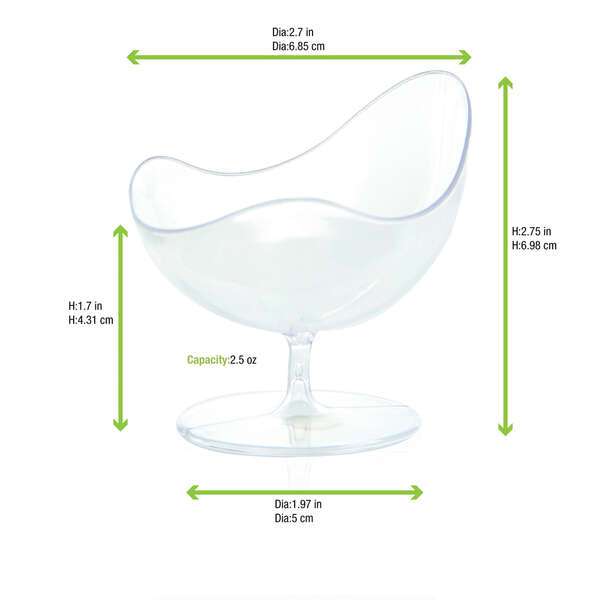 PacknWood 209MBCOUPE, 0.25 Oz 2.7-Inch Dia Transparent Waved Cup, 288/CS