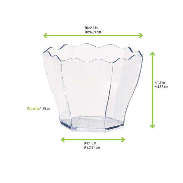 PacknWood 209MBDEVA1, 2 Oz "Deva" Flower Shaped Transparent Cup, 600/CS