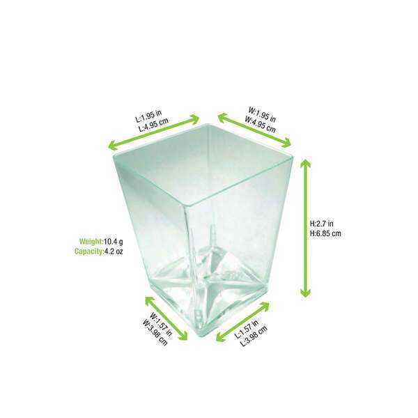 PacknWood 209MBFANI, 4.2 Oz "Fani" Transparent Green Cup, 432/CS