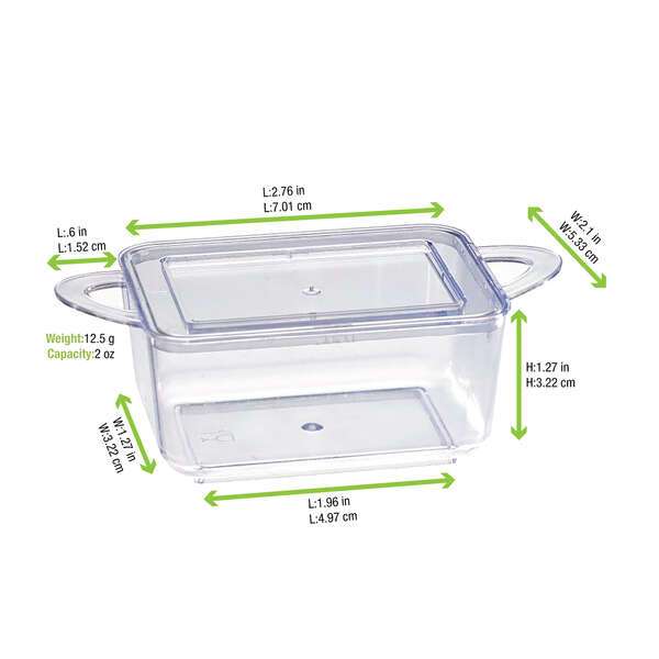 PacknWood 209MBLOUKIA1, 2.76x2.1x1.27-Inch "Loukia" Transparent Casserole Dish with Rigid Lid, 144/CS