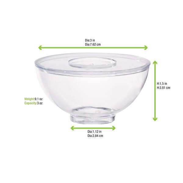 PacknWood 209MBMILOU90, 3 Oz "Milou" Round Mini Bowl, 240/CS