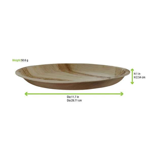 PacknWood 210APA30, 11.7-Inch Dia Palm Leaf Round Dinner Plate, 100/CS