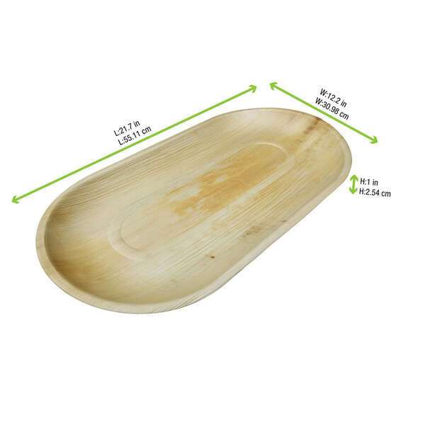 PacknWood 210APA5430, 21.7x12.2x1-Inch Oval Palm Leaf Plate, 50/CS