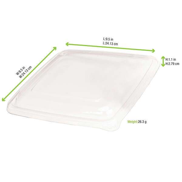PacknWood 210APOPL1000, 9.5x9.5x1.1-Inch Clear PET Lid for 210APOUP1000, 100/CS