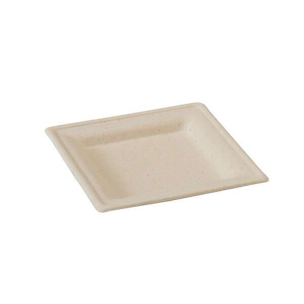PacknWood 210APU1616ABR, 6.25x6.25x0.6-Inch Square Brown Sugarcane Plate, 500/CS (Discontinued)