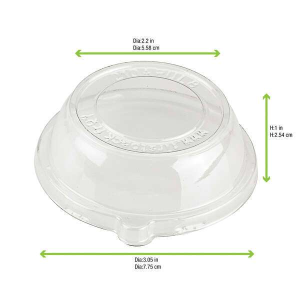 PacknWood 210APUL8, Clear PET Dome Lid for 210APU75 & 210GPU140, 3000/CS
