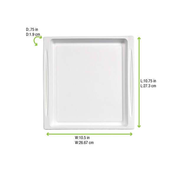 PacknWood 210APUTRP3, 10.75x10.5x0.75-Inch White Sugarcane Atlas Tray, 200/CS