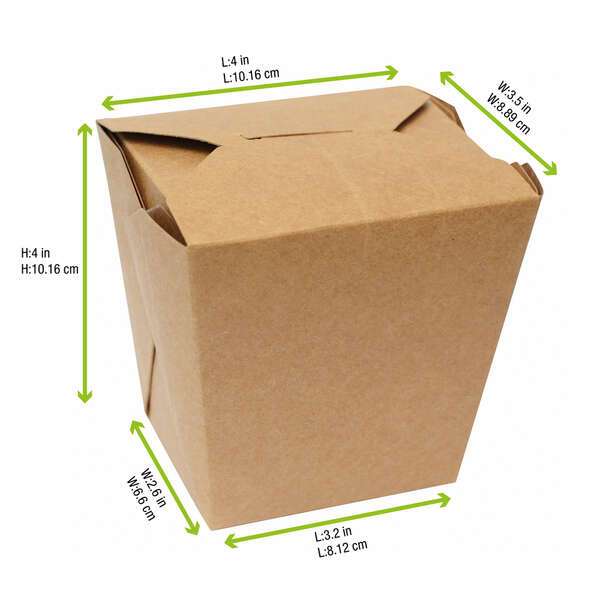 PacknWood 210ASKRAFT26, 26 Oz 4x3.5x4-Inch Kraft Take Out Container, 500/CS