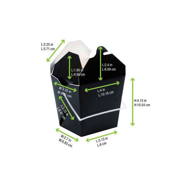 PacknWood 210ASPAIL27N, 26 Oz 4x3.55x4.15-Inch Black Take Out Box with Handle, 450/CS
