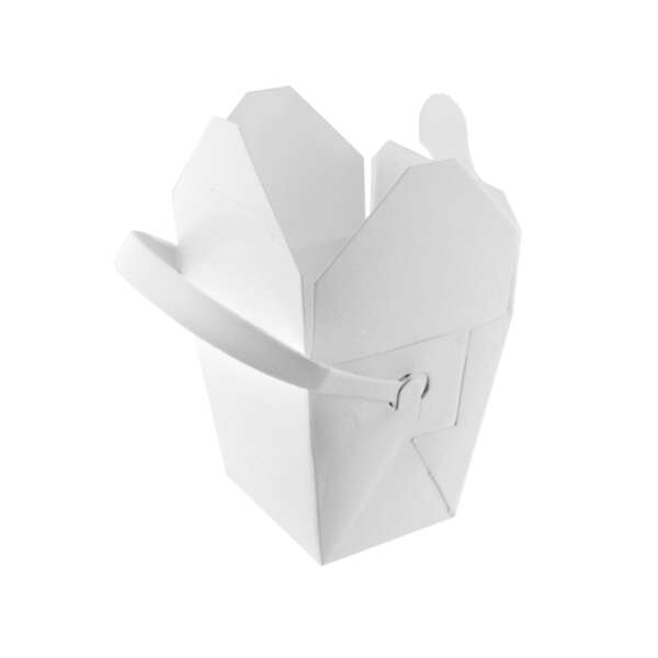 PacknWood 210ASPAIL8BL, 8 Oz Mini White Take Out Box with Handle, 500/CS