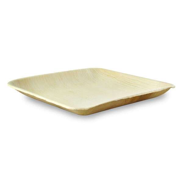 PacknWood 210BBA2020, 8x8-inch Square Palm Leaf Plate with Rounded Corners, Beige, 100/CS