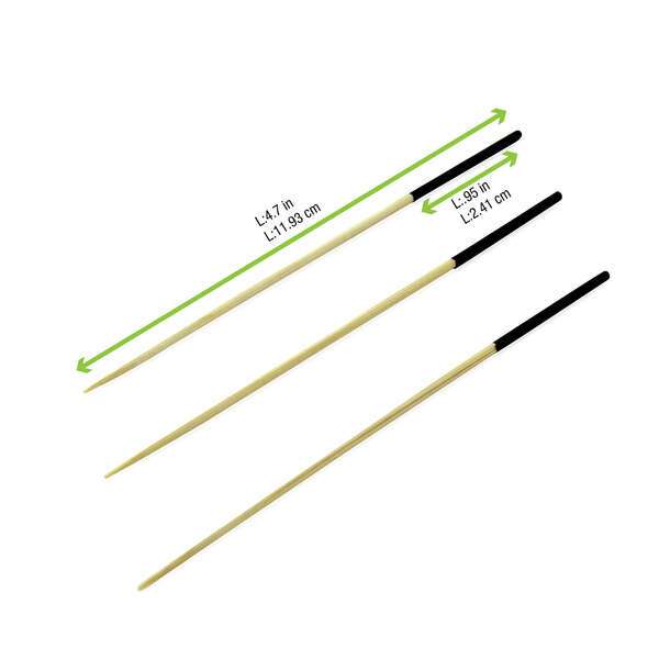 PacknWood 210BBBLK120, 4.7-Inch Black End Bamboo Picks, 2000/CS