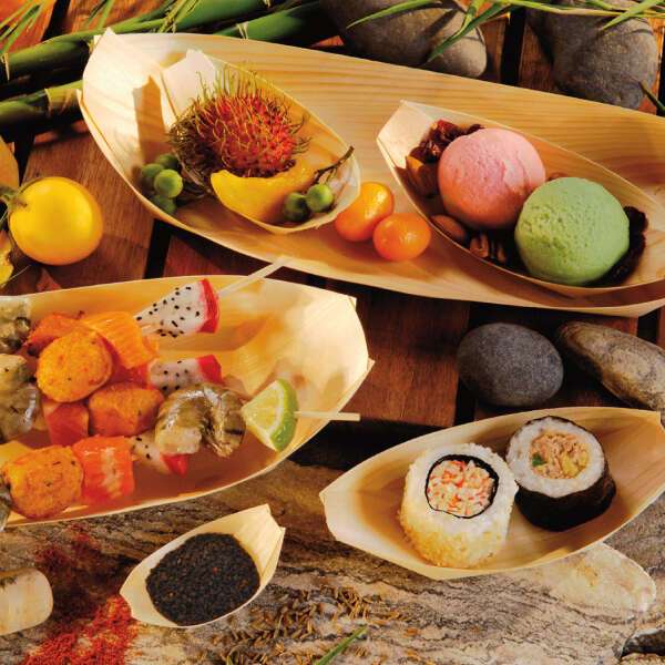 PacknWood 210BBOIS145, 3.5 Oz Medium Wooden Boat, Beige, 2000/CS