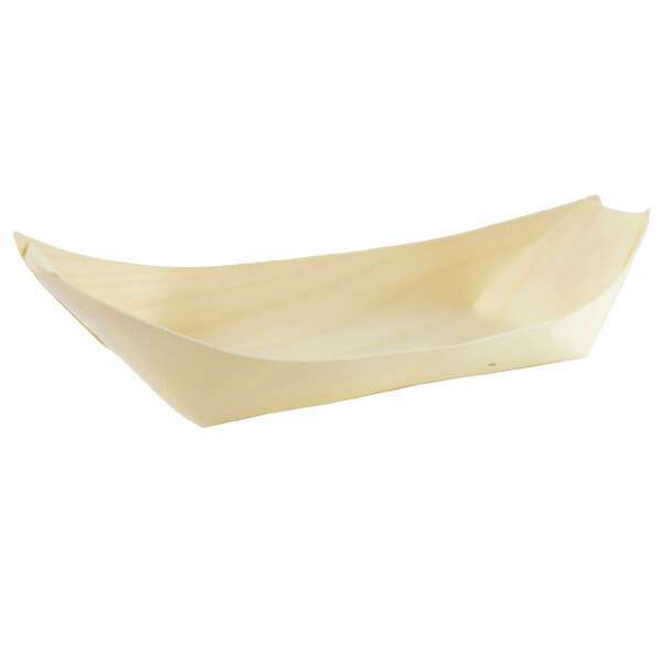 PacknWood 210BBOIS22, 12 Oz Large Wooden Boat, Beige, 500/CS