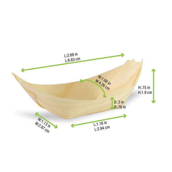 PacknWood 210BBOIS4, 1 Oz Mini Wooden Boat, Beige, 4000/CS (Discontinued)