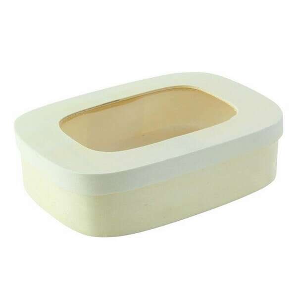 PacknWood 210BBOITE188F, 28 Oz Rectangular Wood Box with Window Lid, 25/CS