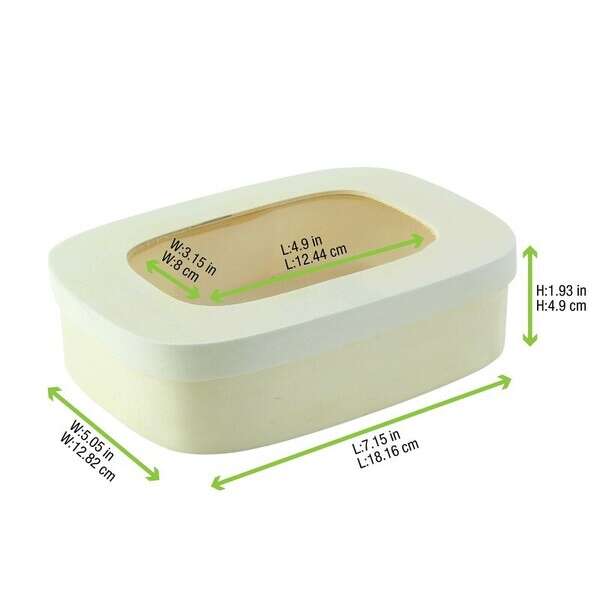 PacknWood 210BBOITE188F, 28 Oz Rectangular Wood Box with Window Lid, 25/CS