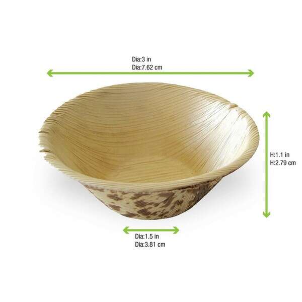 PacknWood 210BBOUBOL, 2 Oz Bamboo Leaf Double Layer Ramekin Bowl, 1000/CS