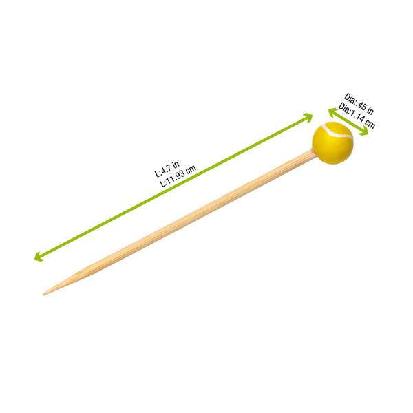 PacknWood 210BBTEN12, 4.7-Inch Bamboo Tennis Skewers, 1000/CS