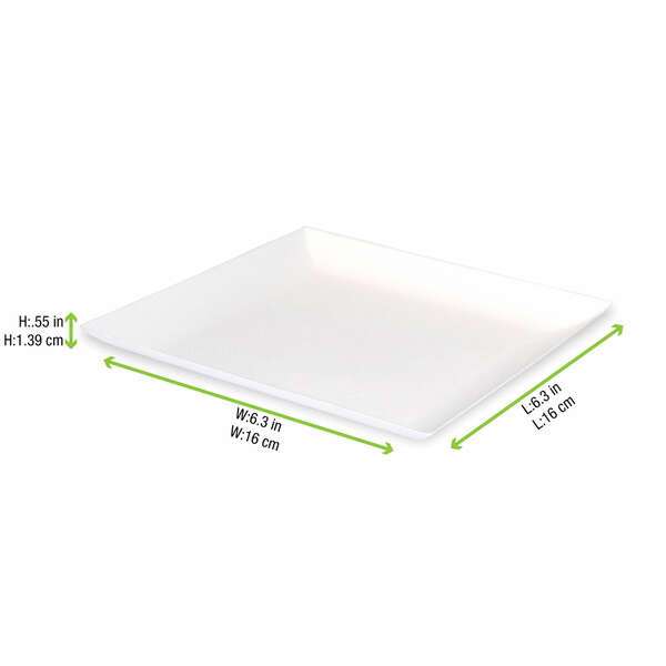 PacknWood 210BCHIC160, 6.3x6.3x0.55-Inch "Bio n Chic" White Sugarcane Plate, 100/CS