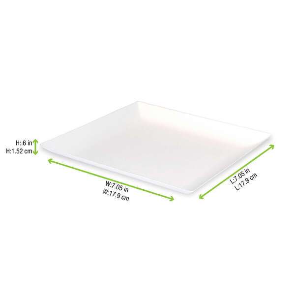 PacknWood 210BCHIC180, 7.05x7.05x0.6-Inch "Bio n Chic" White Sugarcane Plate, 100/CS
