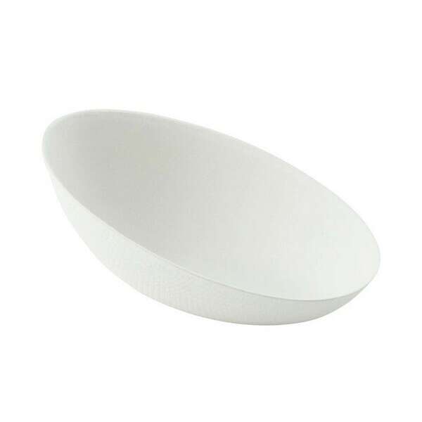 PacknWood 210BCHICEGG, 1 Oz "Bio n Chic" Egg Shaped White Sugarcane Dish, 300/CS