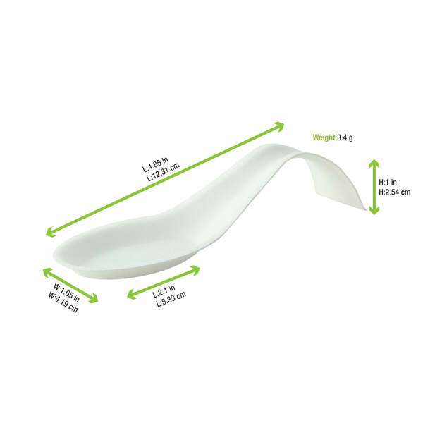 PacknWood 210BCHICSPOS, 4.85x1.65-Inch "Bio n Chic" White Sugarcane Spoon Dish, 300/CS