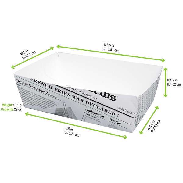 PacknWood 210BCNEWS850, 6.5x5x1.9-Inch Corrugated Cardboard Box with Newspaper Print, 400/CS