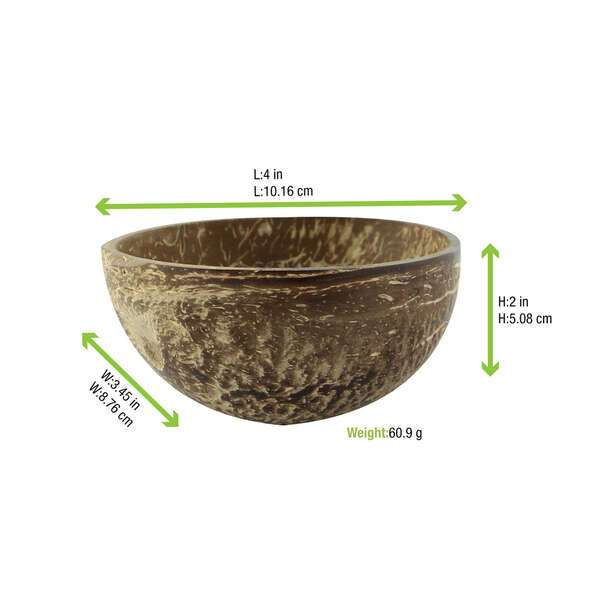 PacknWood 210BCOCO200, 6.8-8.5 Oz Round Unpolished Coconut Bowl, 100/CS