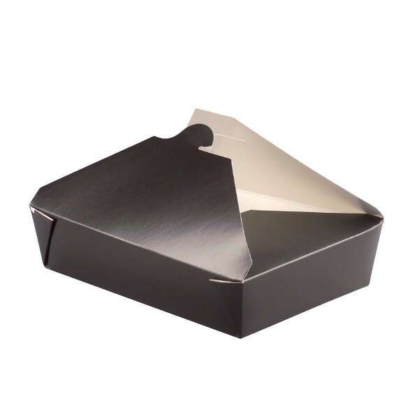 PacknWood 210BIO3N, 8.55x6.25x2.5-Inch Black Take-Out Meal Box, 200/CS