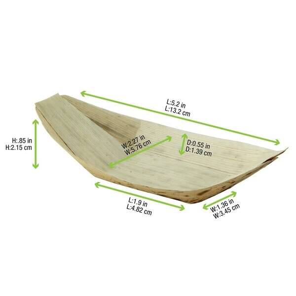PacknWood 210BJQ12, 5.2x2.27-Inch 2 Oz Bamboo Leaf Boat, 1000/CS