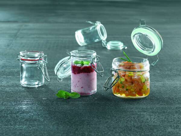 PacknWood 210BOKA200, 8 Oz Mini Glass Seal Jars, 24/CS