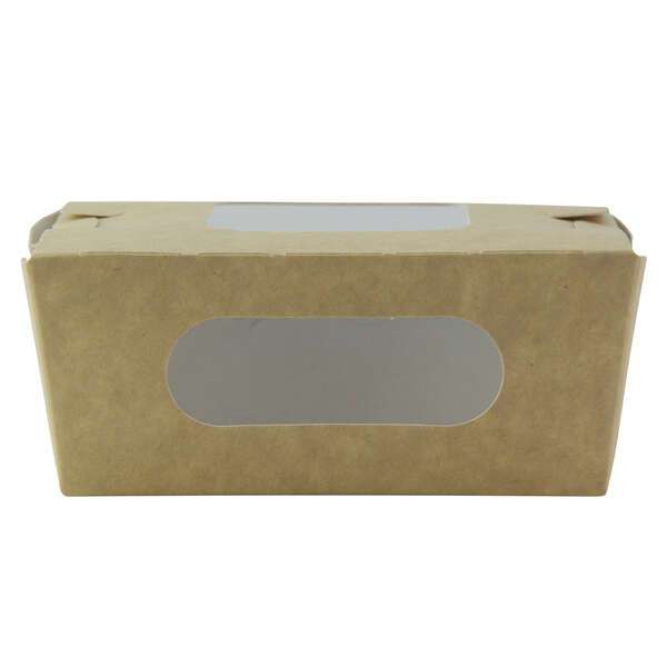 PacknWood 210BOXS502, 16 Oz 4.4x3.75x1.75-Inch Kraft Salad Box with 2 Windows, 100/CS