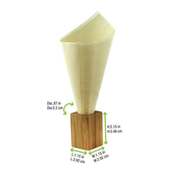 PacknWood 210BPICO1, 1.15x1.15x2.15-Inch Dual Use Bamboo Picks and Cone Holder, 50/CS