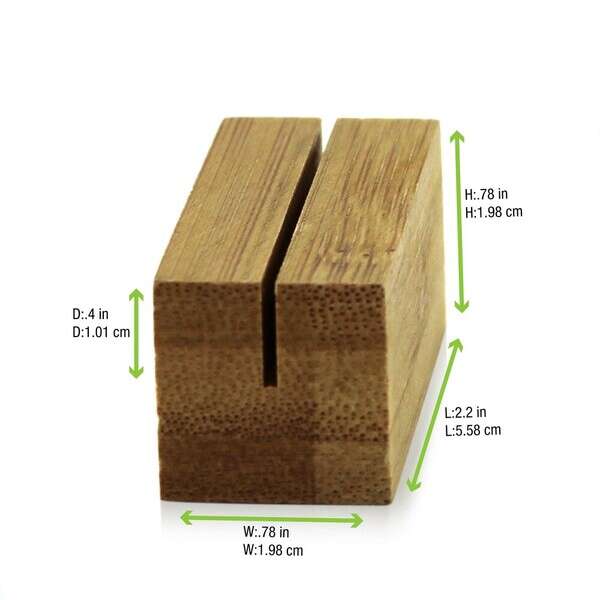 PacknWood 210BSIGN22, 2.2x0.78x0.78-Inch Bamboo Square Cardholder, 100/CS