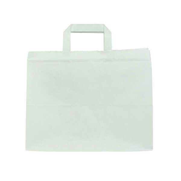 PacknWood 210CABTR, 9.5x12.5x8.9-Inch White Paper Carrier Bag, 250/CS