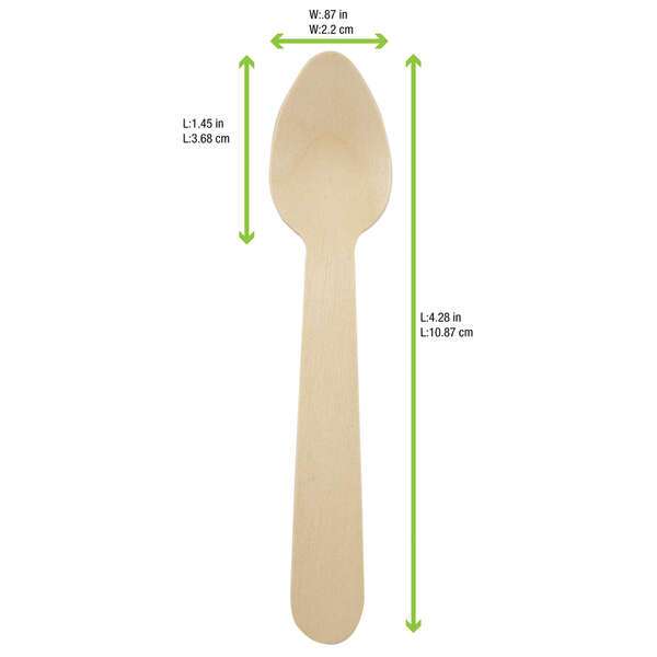PacknWood 210CCB11, 4.28-Inch Unwrapped Mini Wooden Spoon, 3000/CS