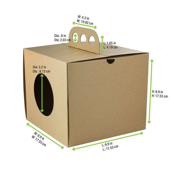 PacknWood 210CDP177, 6.9x6.9-Inch вЂвЂBrass Knuckles" Take Out Lunch Box, 100/CS