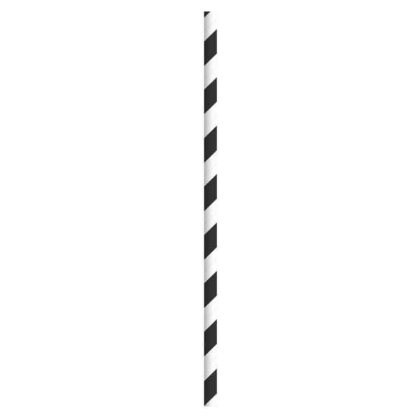 PacknWood 210CHP19BLKW, 7.75x0.23-Inch Black & White Striped Paper Straws - Wrapped, 3000/CS