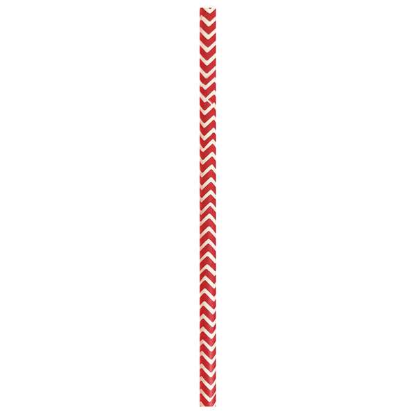 PacknWood 210CHP19CHR, 7.75x0.23-Inch Red & White Design Paper Straws - Unwrapped, 3000/CS